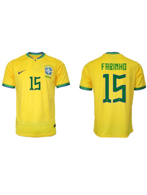 Billige Brasil Fabinho #15 Hjemmedrakt VM 2022 Kortermet